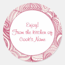 Adesivo Redondo Abstrato vermelho da cozinha dos palitos