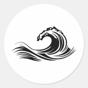 Adesivo Redondo Abstrato Wave: Uma Abordagem Minimalista