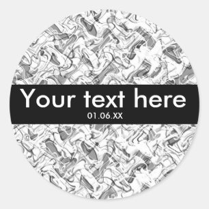 Adesivo Redondo Abstratos brancas e Cinza