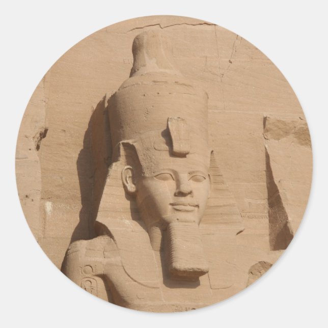 Adesivo Redondo abu simbel pharoah (Frente)