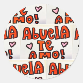 Adesivo Redondo Abuela Te Amo Sticker by Tamara Diaz Art