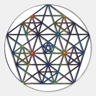 Adesivo Redondo Abundância - Geometria Sagrada Fractal da Vida