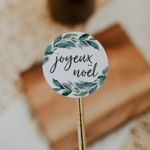 Adesivo Redondo Abundância   Joyeux Noel do inverno