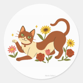 Adesivo Redondo Abyssinian in the Daisies Classic Round Sticker