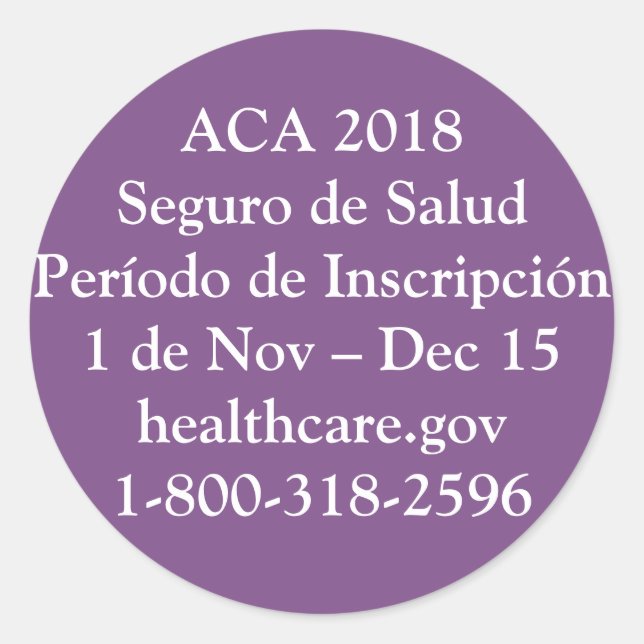 Adesivo Redondo ACA Período de Inscripción - Jet Privado Púrpura (Frente)