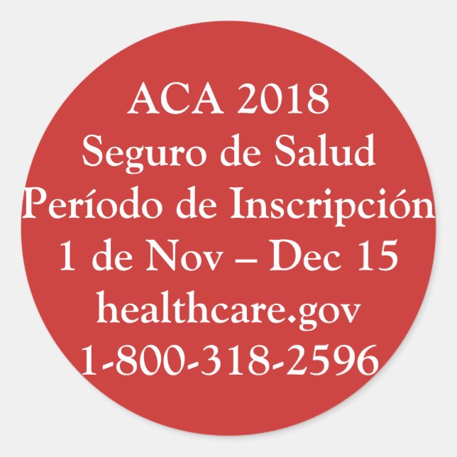 Adesivo Redondo ACA Período de Inscripción - Resistencia Roja (Frente)