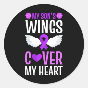 Adesivo Redondo Acabar com a sobredosagem Cobrir das asas do meu f