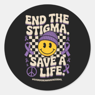 Adesivo Redondo Acabar Com O Estigma Salvar Uma Vida Groovy Consci