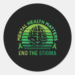 Adesivo Redondo Acabe Com O Stigma Mental Health Problems Mental A