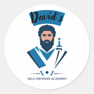 Adesivo Redondo Academia de Autodefesa de Davi
