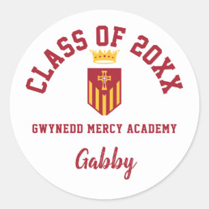 Adesivo Redondo Academia de Compaixões Gwynedd de Stickers Graduaç