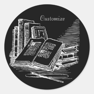 Adesivo Redondo Academia Preta E Branca Personalizada