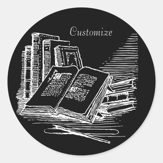 Adesivo Redondo Academia Preta E Branca Personalizada (Frente)