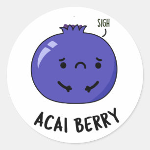 Adesivo Redondo Acai Berry Funny Fruta Pun