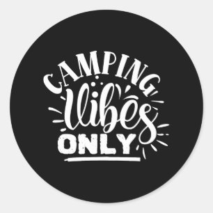 Adesivo Redondo Acampamento Apenas Vibes