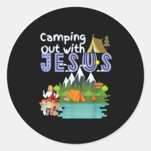 Adesivo Redondo Acampamento Com Jesus Summer Camp Vbs Christian K