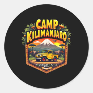 Adesivo Redondo Acampamento Cristão Acampamento Kilimanjaro Uma Ex