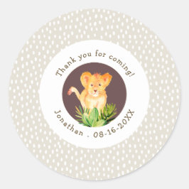 Adesivo Redondo Acampamento da Selva Castanha e Branca Obrigado Fa