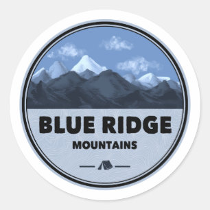 Adesivo Redondo Acampamento das Montanhas Blue Ridge