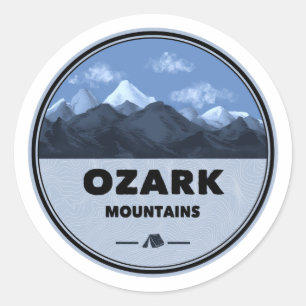 Adesivo Redondo Acampamento das Montanhas Ozark