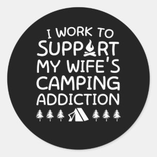 Adesivo Redondo Acampamento de acampamento de Wifes do apoio do