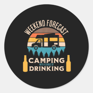 Adesivo Redondo Acampamento de cerveja com aniversário de cerveja
