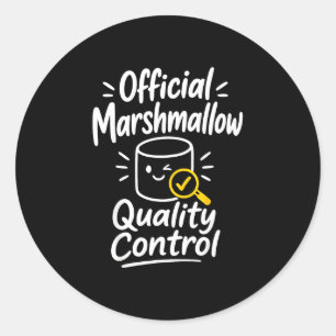 Adesivo Redondo Acampamento de humor de marshmallow s'mores 