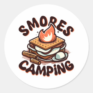 Adesivo Redondo acampamento de smores