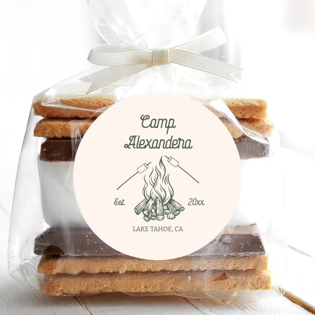 Adesivo Redondo Acampamento de Solteironas (Criador carregado)
