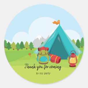 Adesivo Redondo Acampamento de Verão