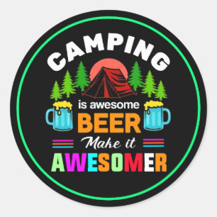 Adesivo Redondo Acampamento é Cerveja Incrível TornaIncrível-67357