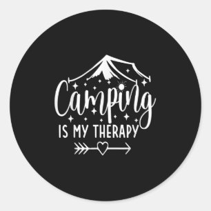 Adesivo Redondo Acampamento É Minha Terapia Engraçada Acampando O