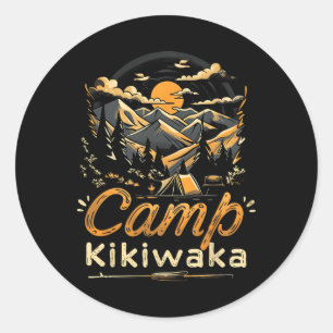 Adesivo Redondo Acampamento Kikiwaka Camping Hike Tenda Floresta M