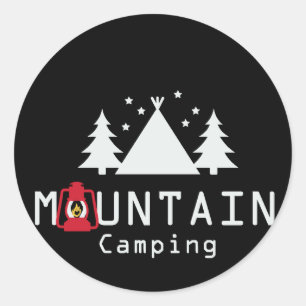 Adesivo Redondo acampamento montanhoso
