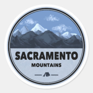 Adesivo Redondo Acampamento nas Montanhas Sacramento Novo México