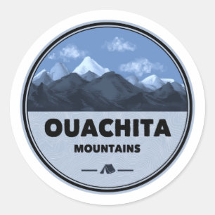 Adesivo Redondo Acampamento Ouachita Mountain Oklahoma