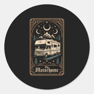 Adesivo Redondo Acampamento Rv trailer o motorhome lua montanha