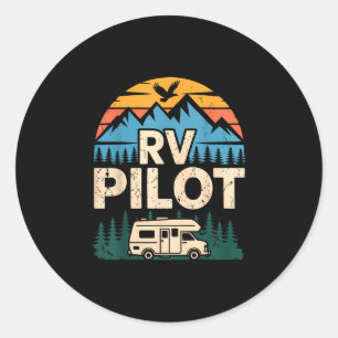Adesivo Redondo Acampamento Rv trailer viagem de carro aventura pi