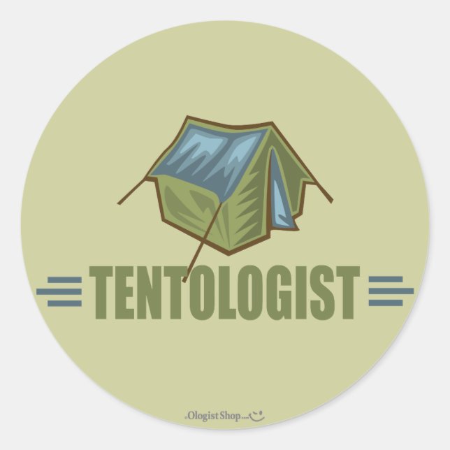 Adesivo Redondo Acampamento, Tent (Frente)