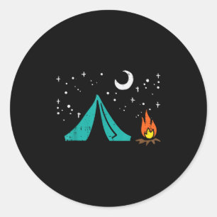 Adesivo Redondo Acampamento Tent Campire Meninos Meninos Meninos H