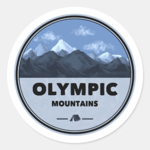 Adesivo Redondo Acampamento Washington, Montanhas olimpiadas