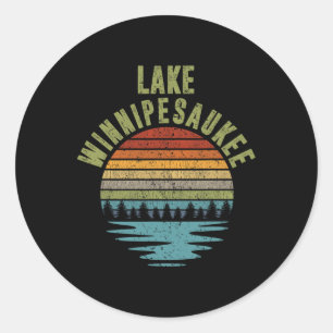 Adesivo Redondo Acampamento Wilderness Lago Winnipesaukee - Lagos