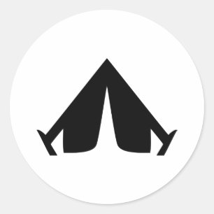 Adesivo Redondo acampar tende o ícone