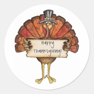 Adesivo Redondo Ação de Graças à Turquia