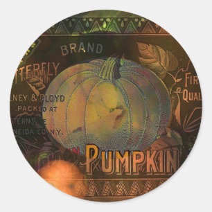 Adesivo Redondo Ação de Graças de Pumpkins