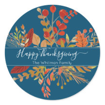 Ação de Graças de Queda de Aquarela | Azul