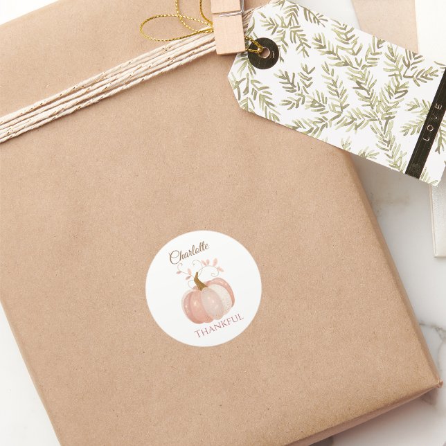 Adesivo Redondo Ação de Graças Personalizada - Queda de Abóbora Ag (Criador carregado)