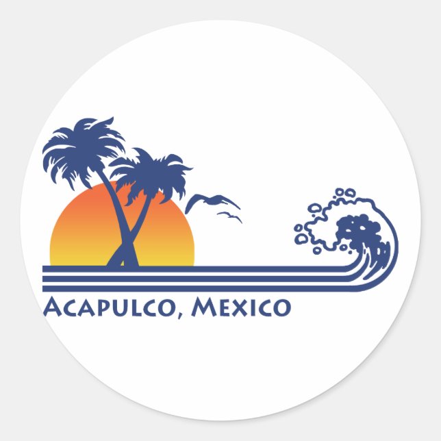 Adesivo Redondo Acapulco México (Frente)