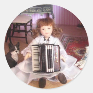 ADESIVO REDONDO ACCORDION GIRL