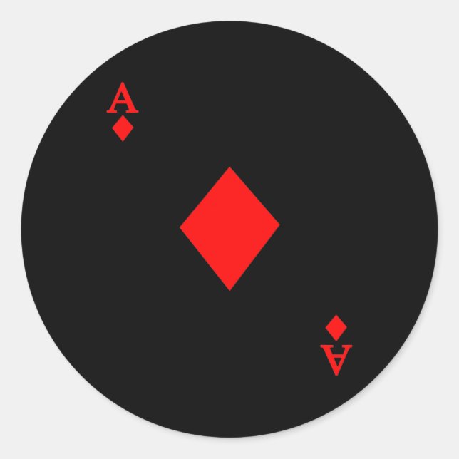 Adesivo Redondo Ace do Deck de Cartões Figurino de Halloween (Frente)